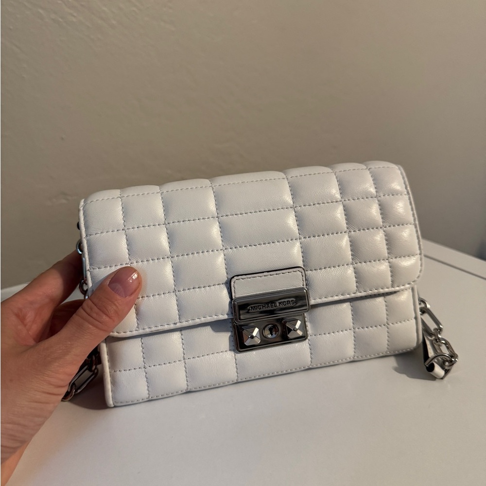 Michael Kors White Quilted Crossbody Bag